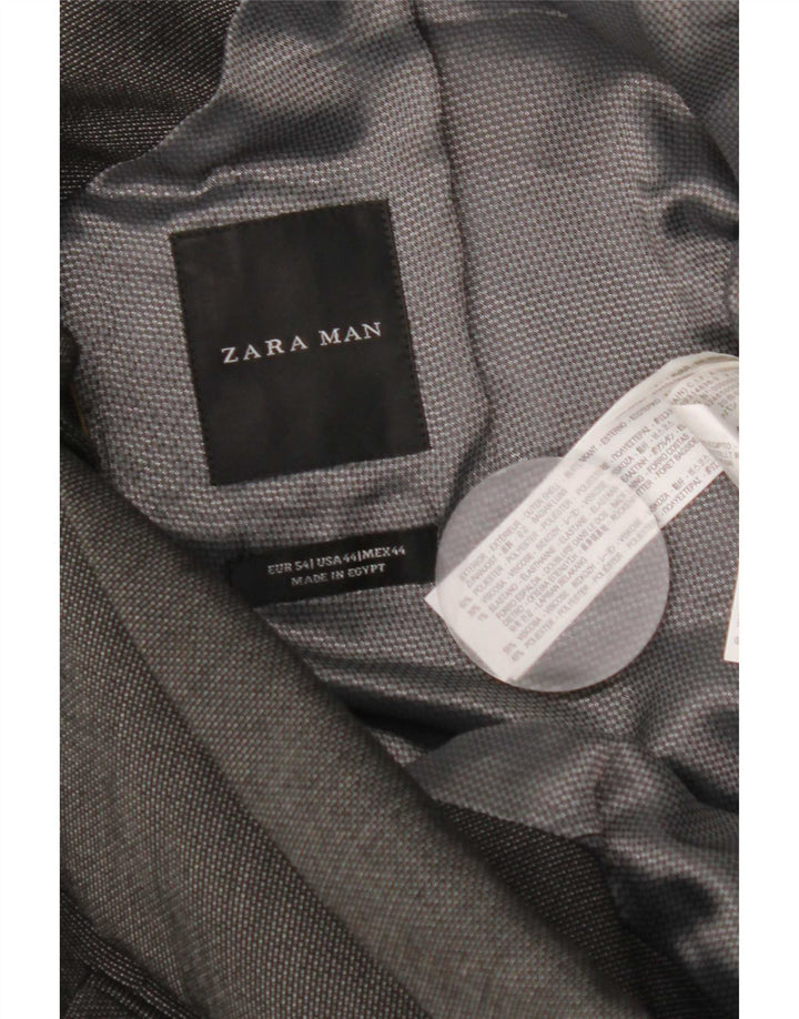 Zara Ανδρικό σακάκι σακάκι με 2 κουμπιά 54 XL Γκρι Πολυεστέρας