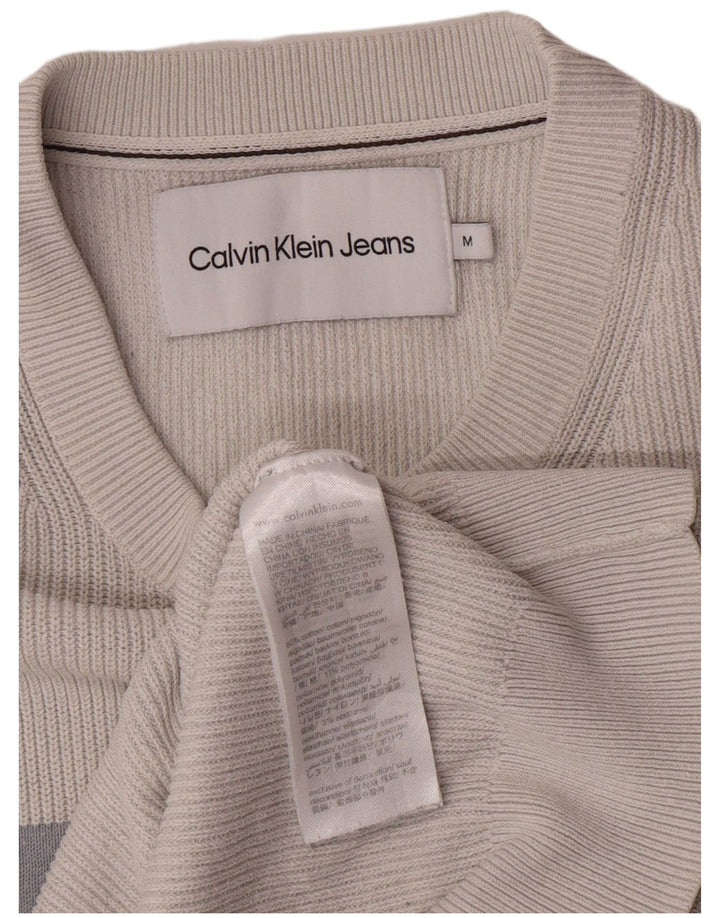 Calvin Klein Jeans Ανδρικό πουλόβερ με λαιμόκοψη με μεσαίο γκρι χρώμα