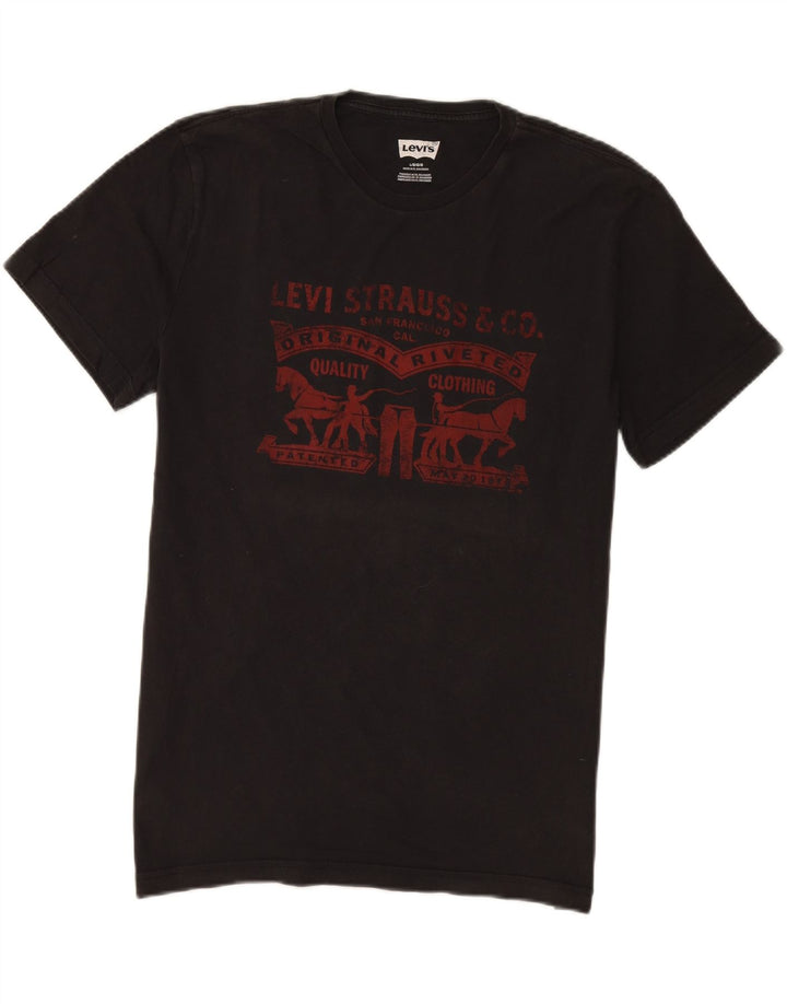 Ανδρικό γραφικό μπλουζάκι Levi's Top μεγάλο μαύρο βαμβακερό