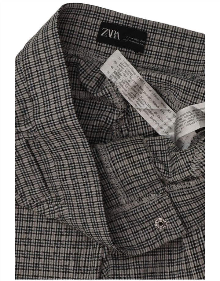 Zara γυναικείο μποτάκι casual παντελόνι μεσαίο W28 L26 γκρι Houndstooth βισκόζη