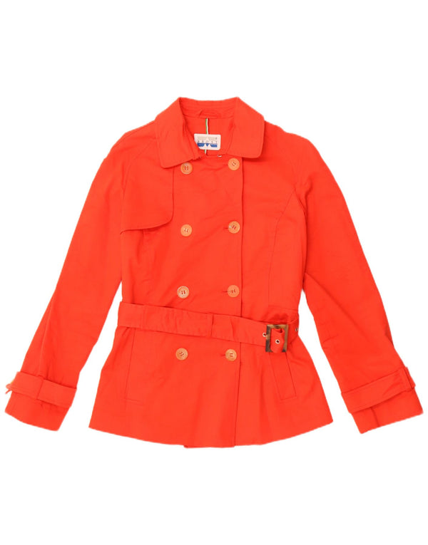 Vintage Γυναικείο Παλτό μπιζελιού IT 44 Μεσαίο κόκκινο βαμβακερό