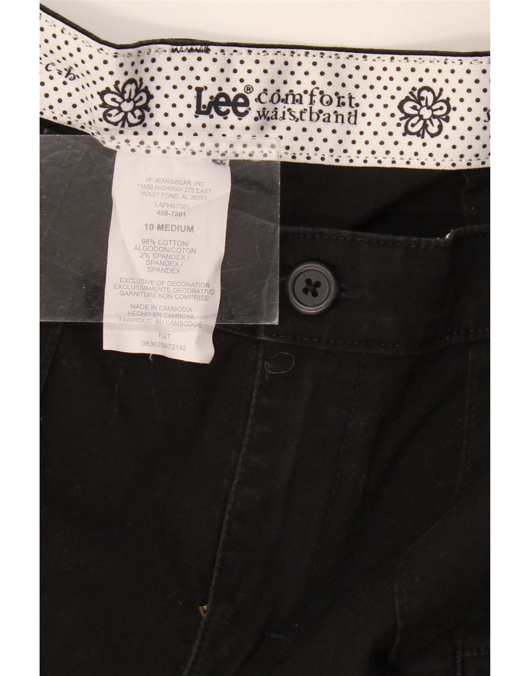 Lee Γυναικείο Σορτς Cargo US 10 μεγάλο W32 μαύρο βαμβακερό