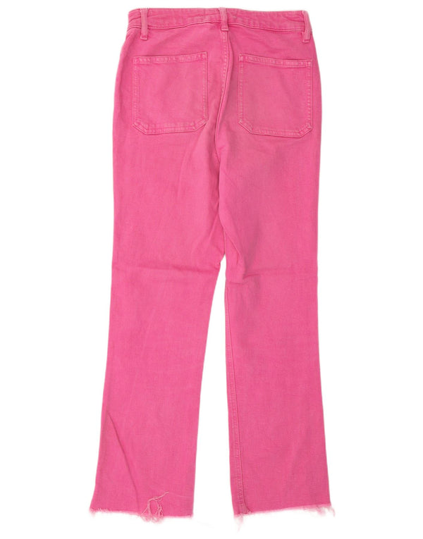 Zara Womens High Rise Straight Jeans EU 36 XS W26 L27 Pink Cotton