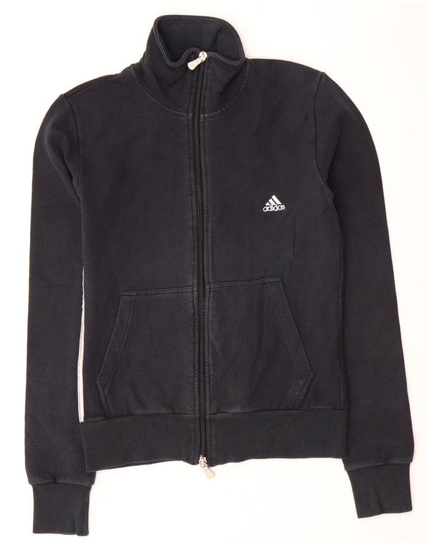 Γυναικεία αθλητική φόρμα Adidas Top Jacket UK 10 Small Black Cotton