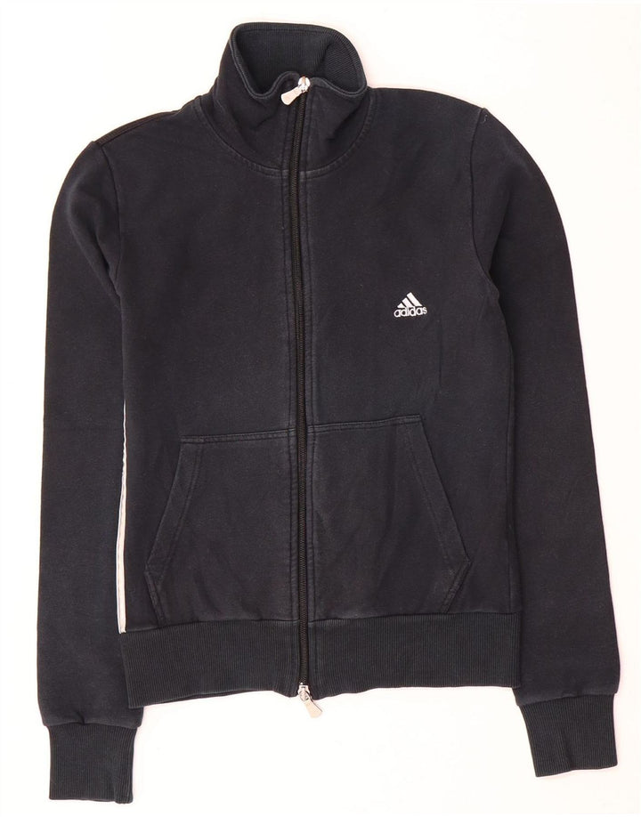 Γυναικεία αθλητική φόρμα Adidas Top Jacket UK 10 Small Black Cotton