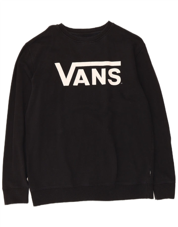 Ανδρικό γραφικό φούτερ Vans Jumper μεγάλο μαύρο βαμβακερό