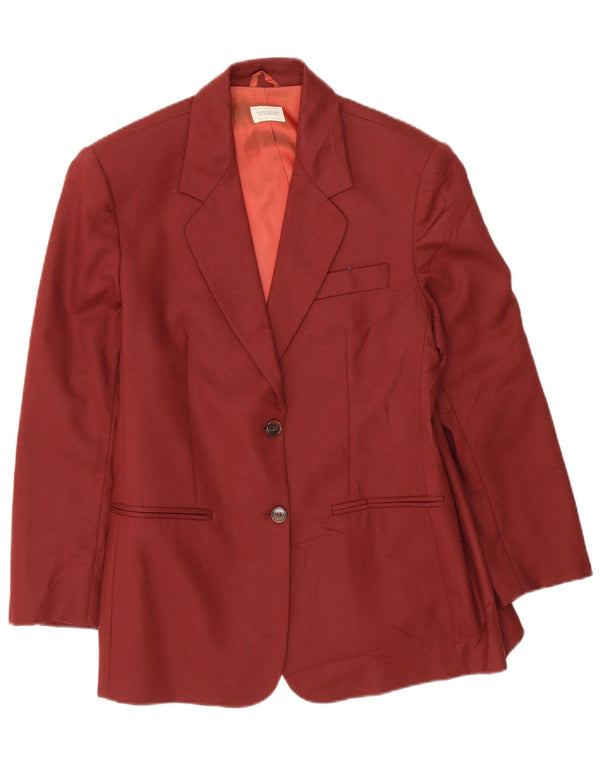Benetton Γυναικείο Μπουφάν blazer Crop 2 Button IT 44 Medium Burgundy Wool