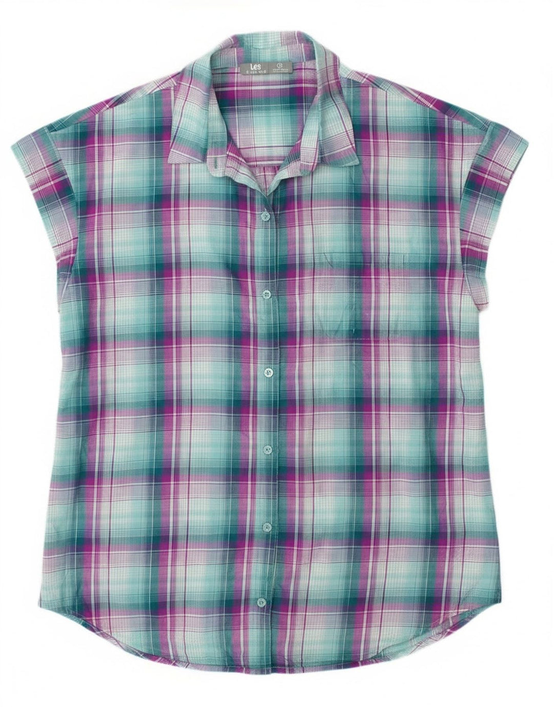 Lee Womens Riders Αμάνικο πουκάμισο UK 14 Μεσαίο Πράσινο Check Polyester