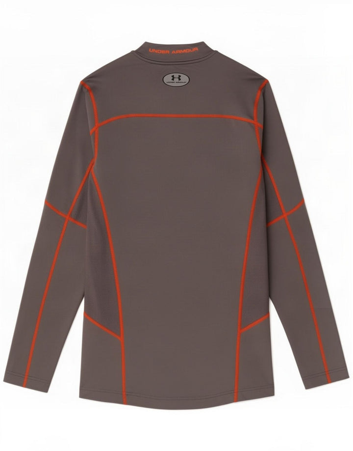 Under Armor Cold Gear Graphic Top Long Small Grey Polyester