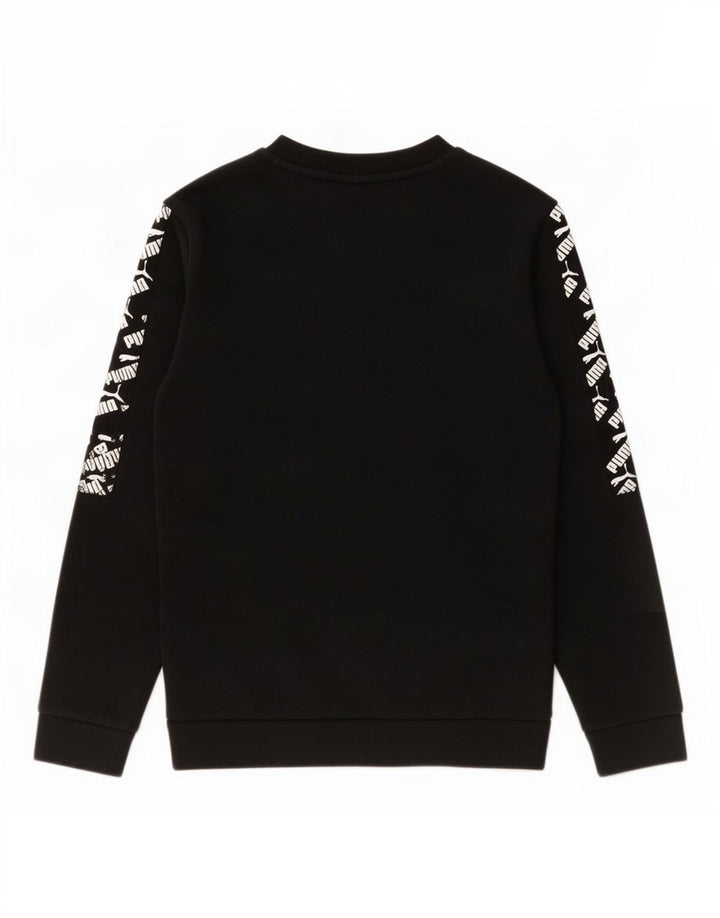Puma Boys Graphic Φούτερ Jumper 11-12 ετών Μαύρο Βαμβακερό