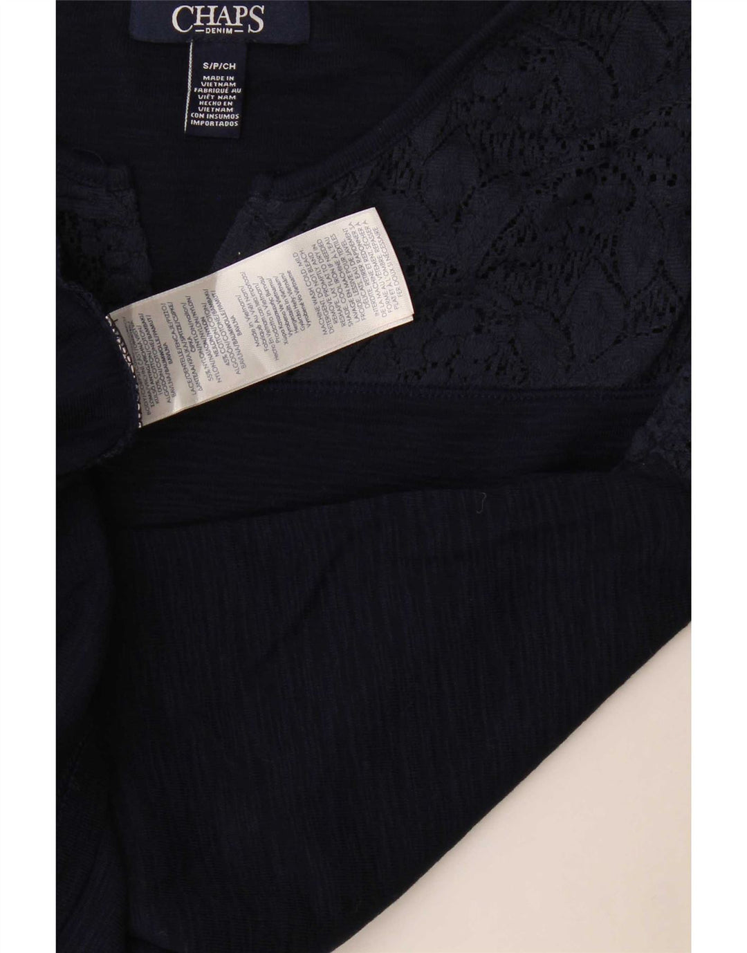 Chaps Γυναικεία Μπλούζα Τοπ UK 10 Small Navy Blue Floral Βαμβακερό