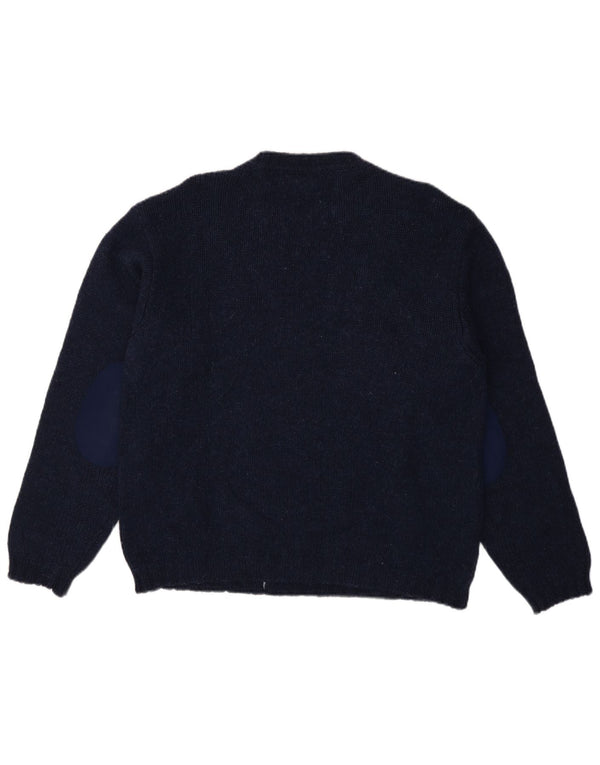 Ανδρικό πουλόβερ Benetton Crew Neck Jumper Large Navy Blue Argyle/Diamond