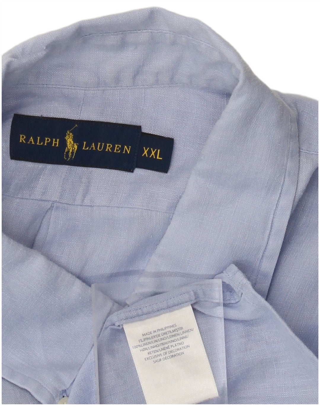 RALPH LAUREN Ανδρικό πουκάμισο 2XL Μπλε Λινό