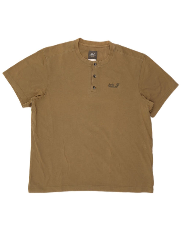 Ανδρικό μπλουζάκι Jack Wolfskin Top UK 46/48 2XL Χακί βαμβακερό