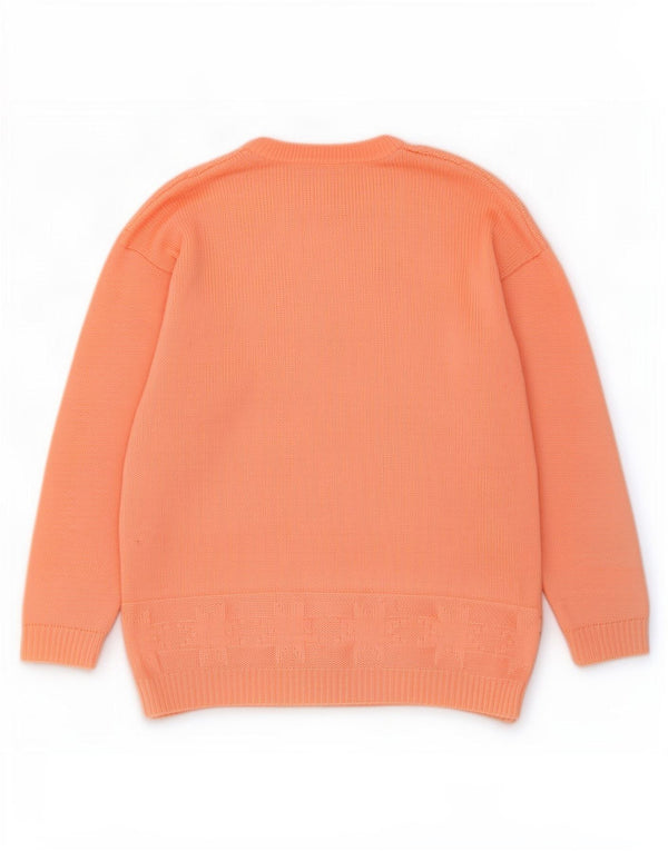 Vintage γυναικείο πουλόβερ με λαιμόκοψη UK 14 Large Orange