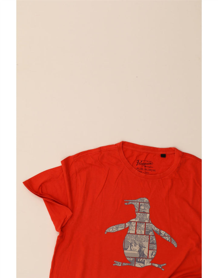 PENGUIN Mens Graphic T-Shirt Top Medium Red Vintage Penguin and Second-Hand Penguin from Messina Hembry 