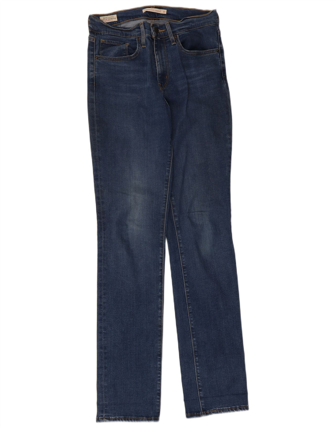 LEVI'S γυναικείο 724 ψηλό ίσιο τζιν W27 L32 Blue Lyocell