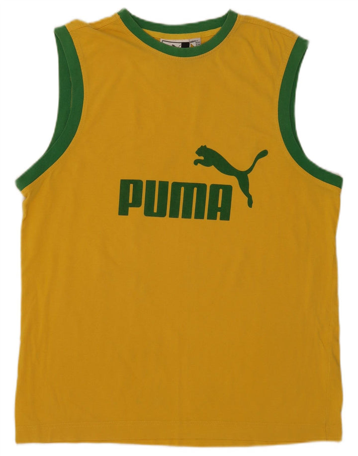 Ανδρικό γραφικό γιλέκο Puma με μεγάλο κίτρινο χρώμα, βαμβακερό
