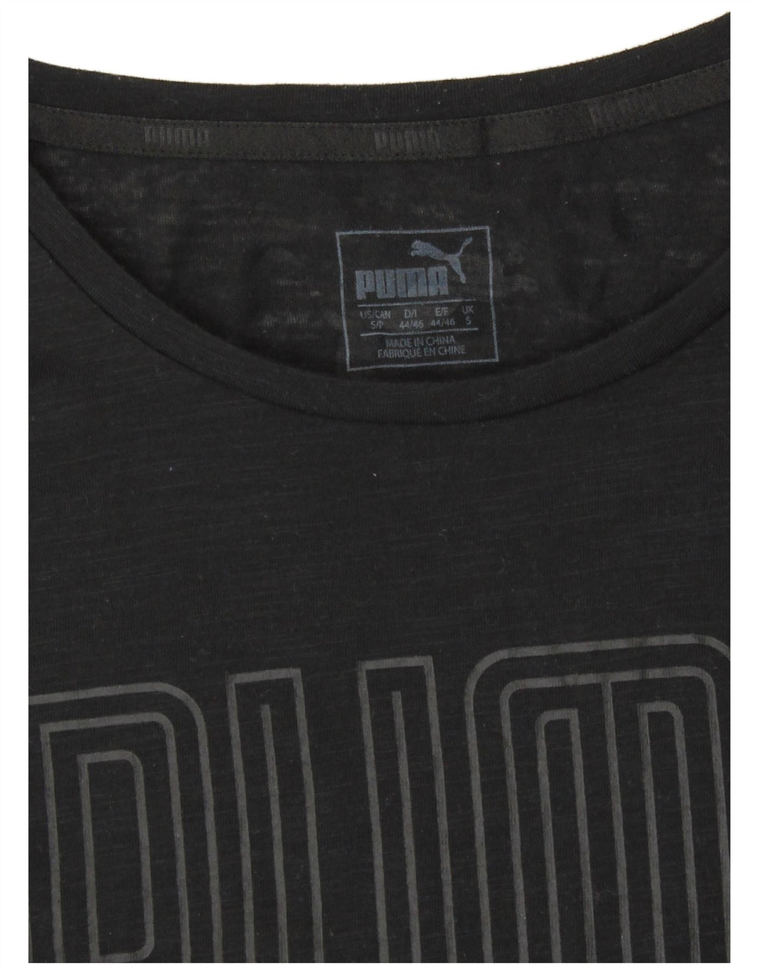 PUMA Womens Graphic T-Shirt Top UK 10 Small Black