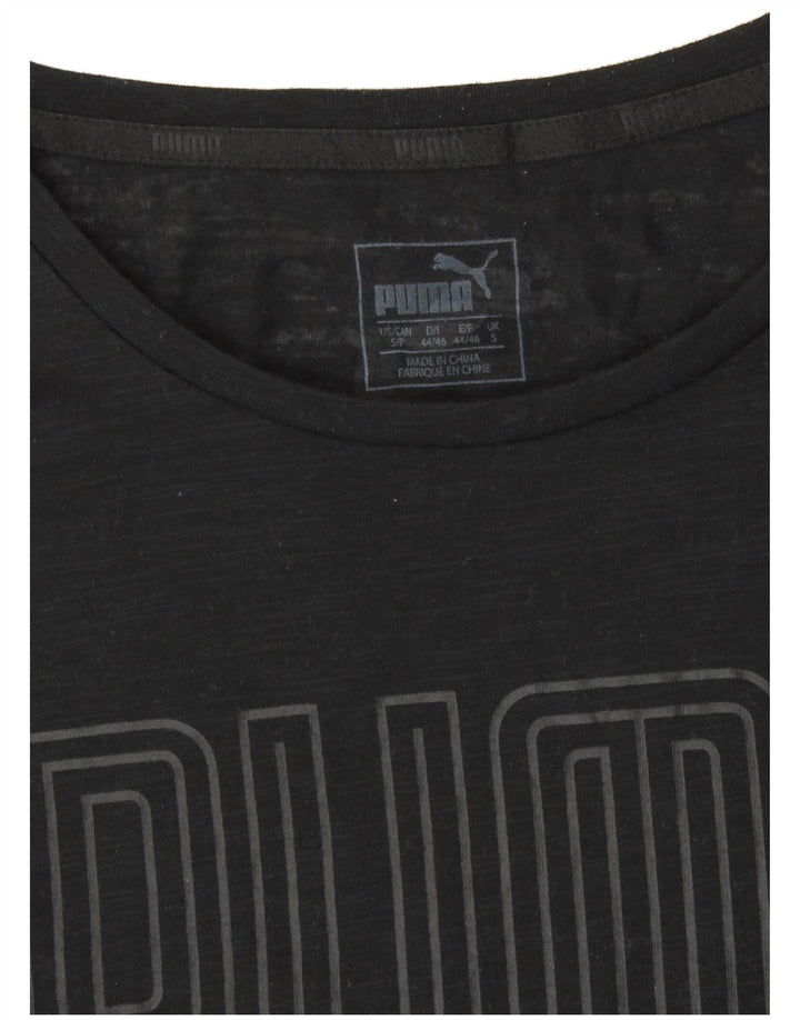 PUMA Womens Graphic T-Shirt Top UK 10 Small Black