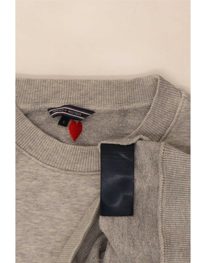 Tommy Hilfiger Γυναικεία φούτερ υπερμεγέθη Crop Jumper UK 10 Small Grey
