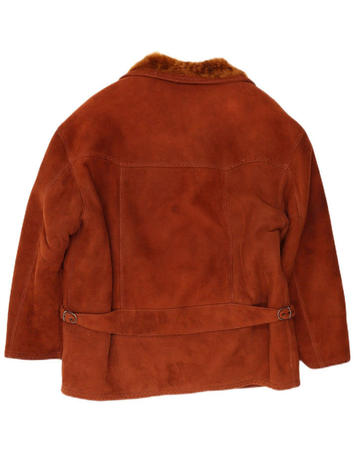 Vintage Ανδρικό Μπουφάν Shearling UK 38 Medium Brown