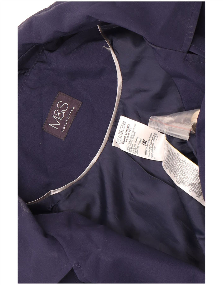Marks & Spencer Γυναικεία κοντή καμπαρντίνα UK 22 3XL Navy Blue Polyester
