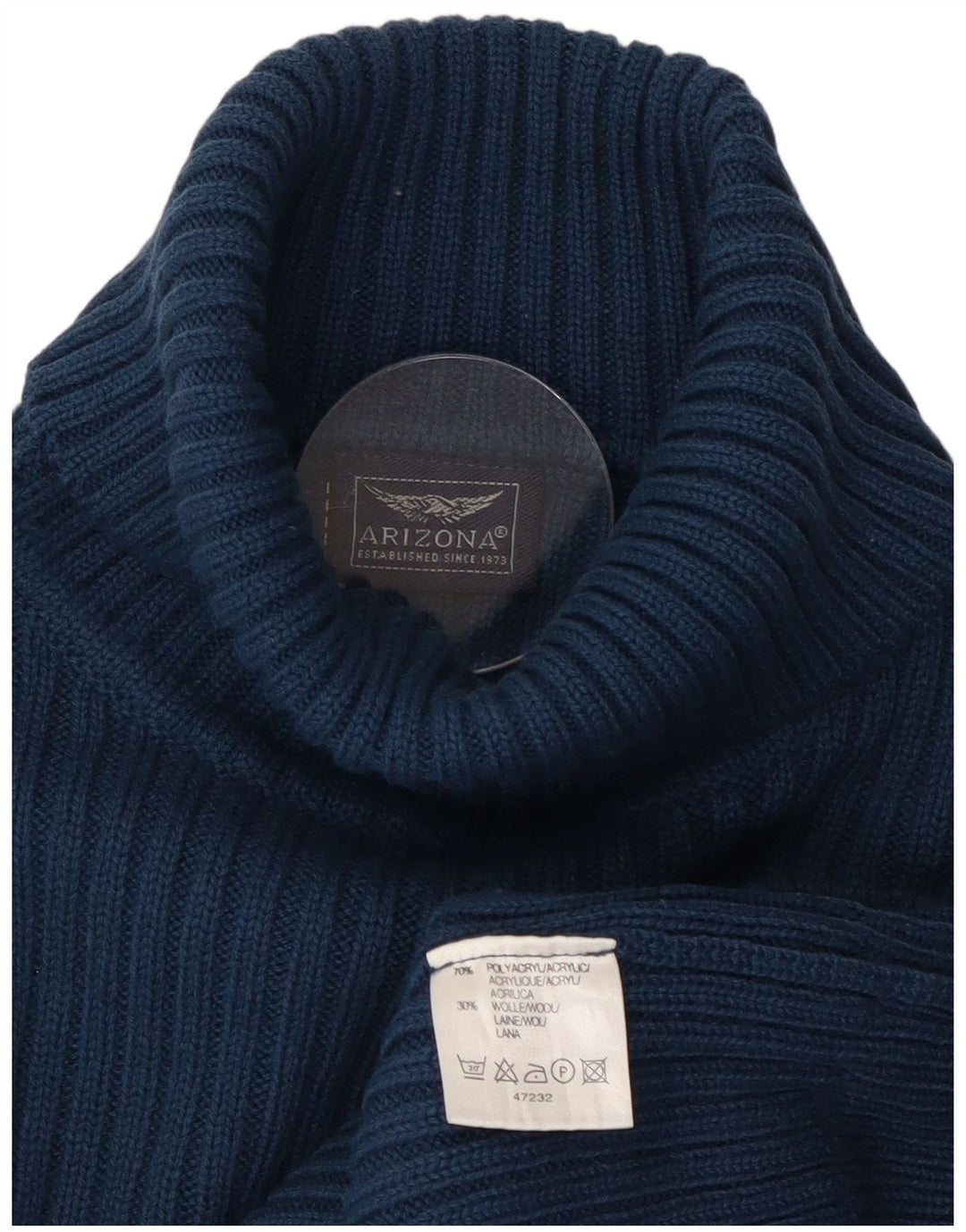 Arizona γυναικείο πουλόβερ με ρολό λαιμόκοψη UK 10 Small Blue Πολυακρυλικό
