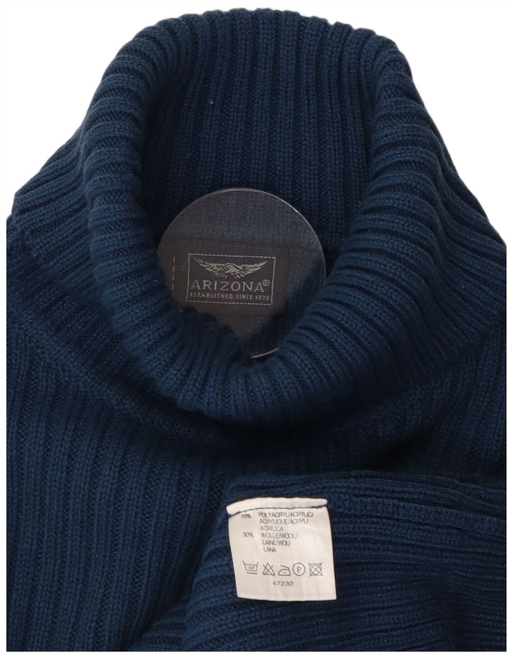 Arizona γυναικείο πουλόβερ με ρολό λαιμόκοψη UK 10 Small Blue Πολυακρυλικό