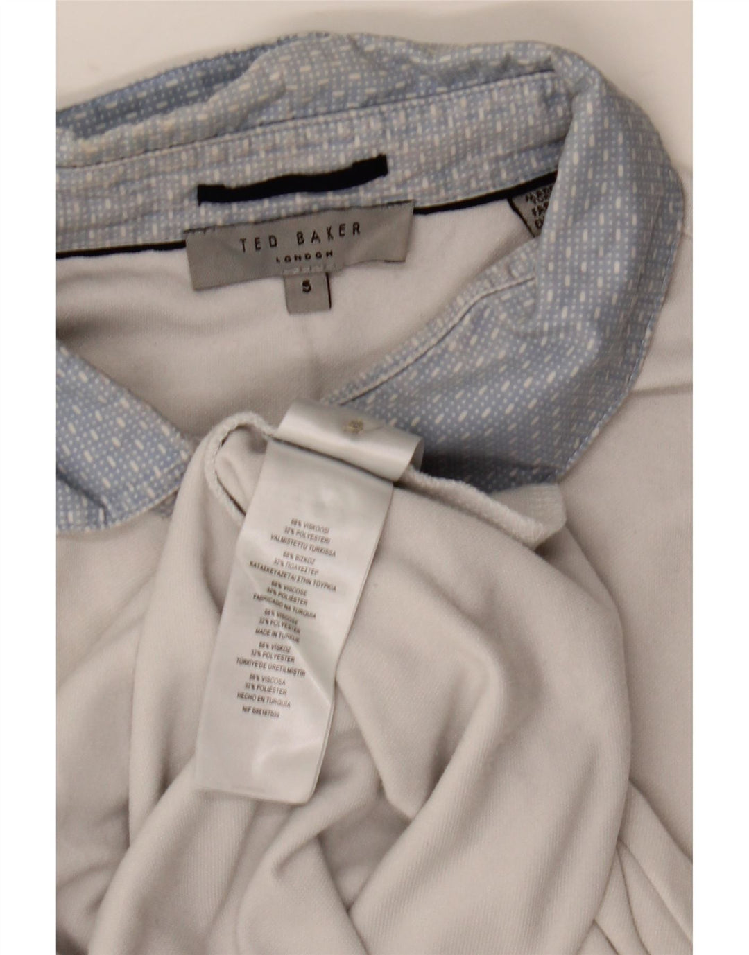 Ted Baker Ανδρικό πουκάμισο πόλο νούμερο 5 XL Λευκή βισκόζη