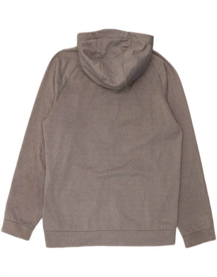 Ανδρικό πουλόβερ Nike με φερμουάρ Dri Fit με κουκούλα μεσαίου γκρι πολυεστέρα