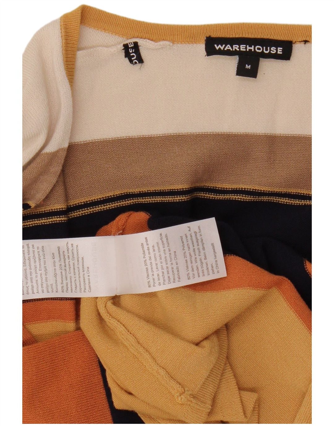 Warehouse Γυναικείο Longline Cardigan πουλόβερ UK 14 Medium Beige Viscose