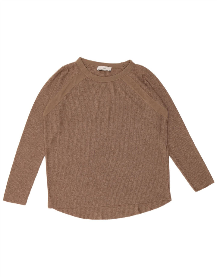Zara Γυναικείο τοπ μακρυμάνικο UK 10 Small Brown