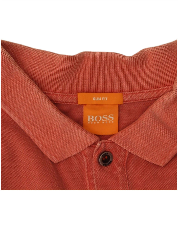 Ανδρικό μπλουζάκι πόλο Hugo Boss Slim Fit μεγάλο πορτοκαλί