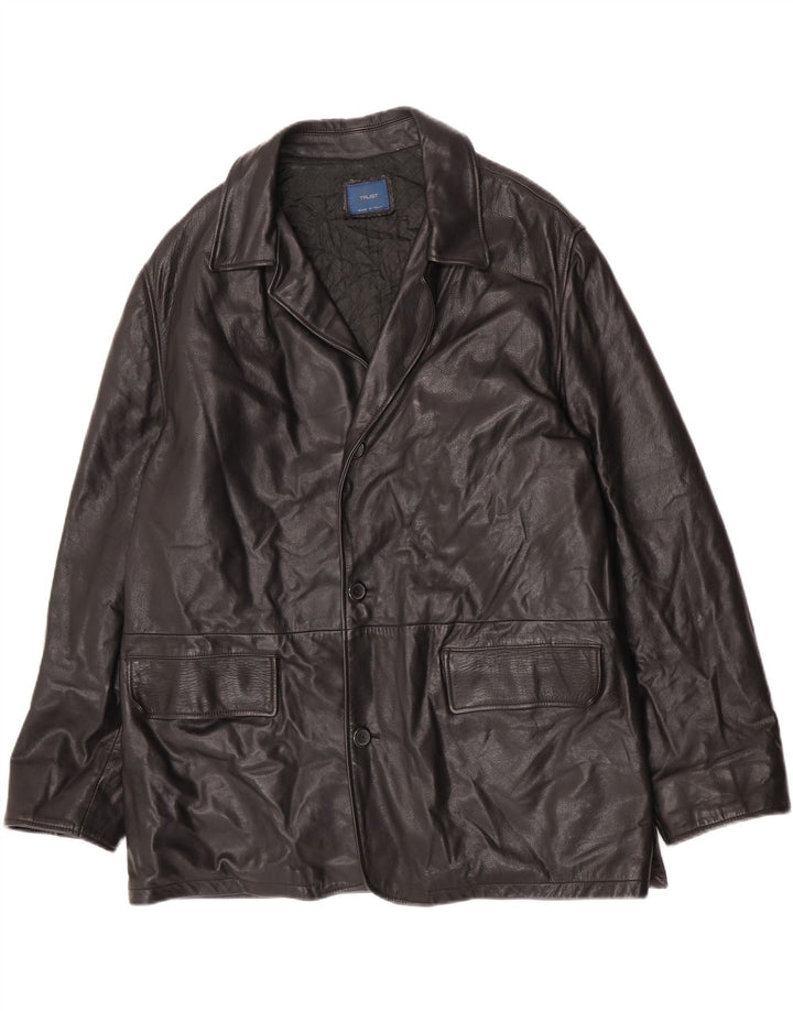 Vintage Ανδρικό Δερμάτινο Μπουφάν IT 52 XL Μαύρο Δερμάτινο