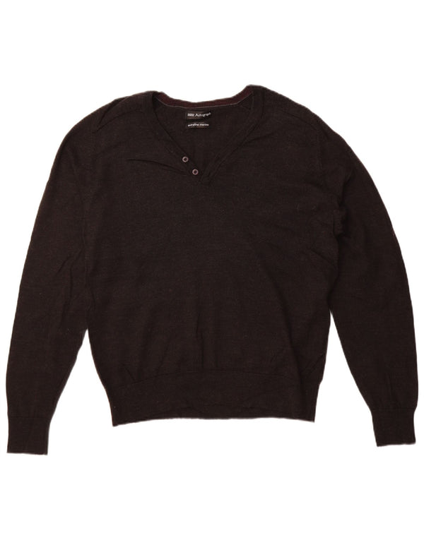 Marks & Spencer Γυναικείο πουλόβερ αυτόγραφο με V λαιμόκοψη UK 16 Large Grey