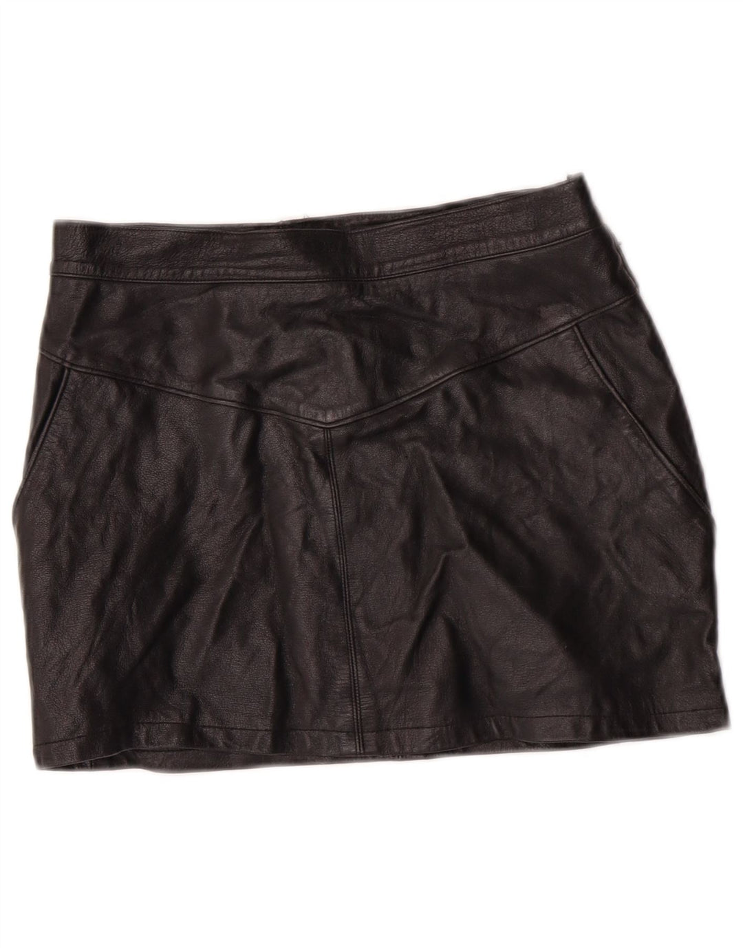 EBASSY Γυναικεία Ψηλόμεση Δερμάτινη Φούστα IT 46 Μεγάλη W26 Μαύρη Δερμάτινη