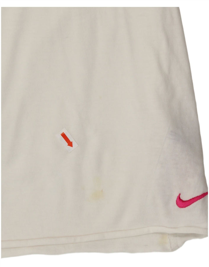 NIKE Womens Graphic T-Shirt Top UK 14/16 Large White Cotton Vintage Nike and Second-Hand Nike from Messina Hembry 