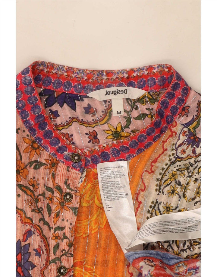 Desigual Γυναικείο Πουκάμισο Μπλούζα UK 12 Μέτριο Πολύχρωμο Βαμβακερό Paisley