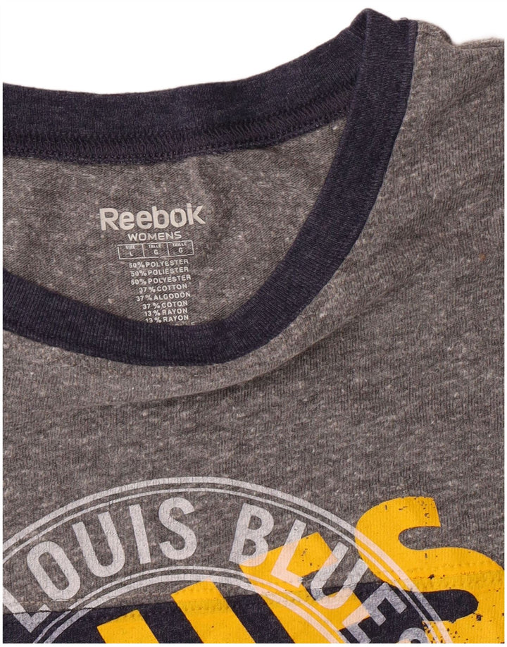 Γυναικείο γραφικό μπλουζάκι Reebok Top UK 14 Large Navy Blue Polyester