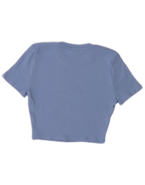 Zara Γυναικείο T-Shirt T-Shirt Top UK 12 Medium Blue Cotton