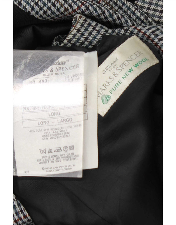 Marks & Spencer Ανδρικό μπουφάν blazer UK 46 XL Blue Check Wool