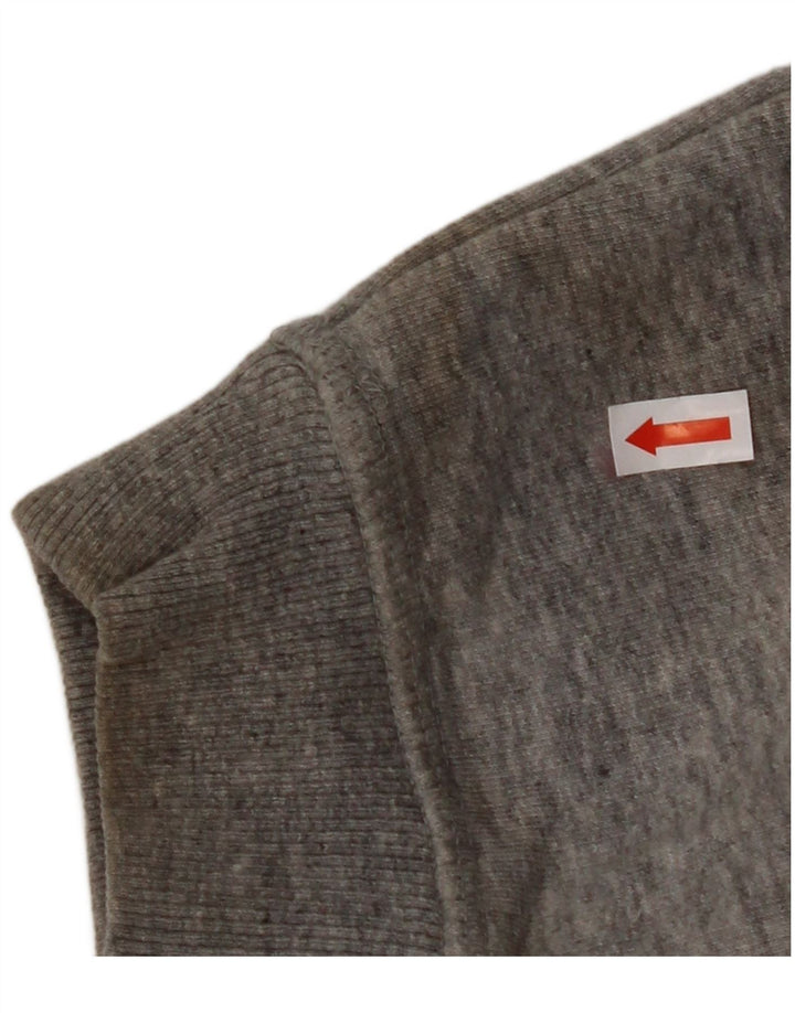 JACK WILLS Γυναικείο μπλουζάκι με κουκούλα μεγάλου μεγέθους UK 10 μικρό γκρι βαμβακερό