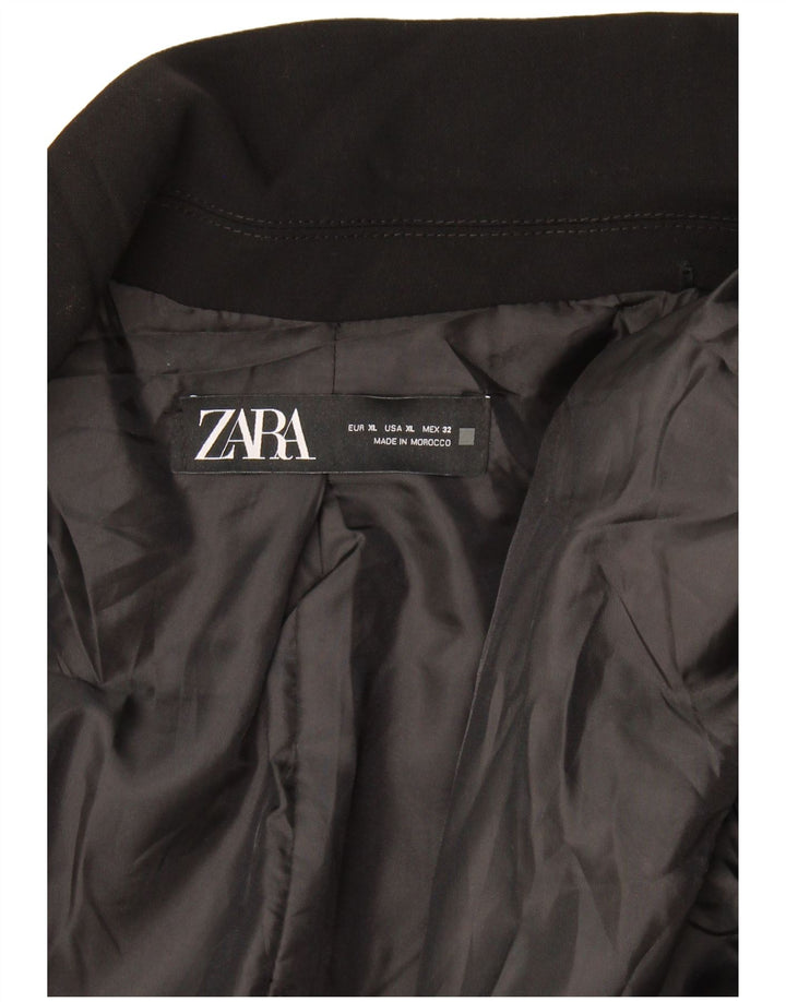 Zara Γυναικείο Open Blazer Jacket UK 18 XL Μαύρο