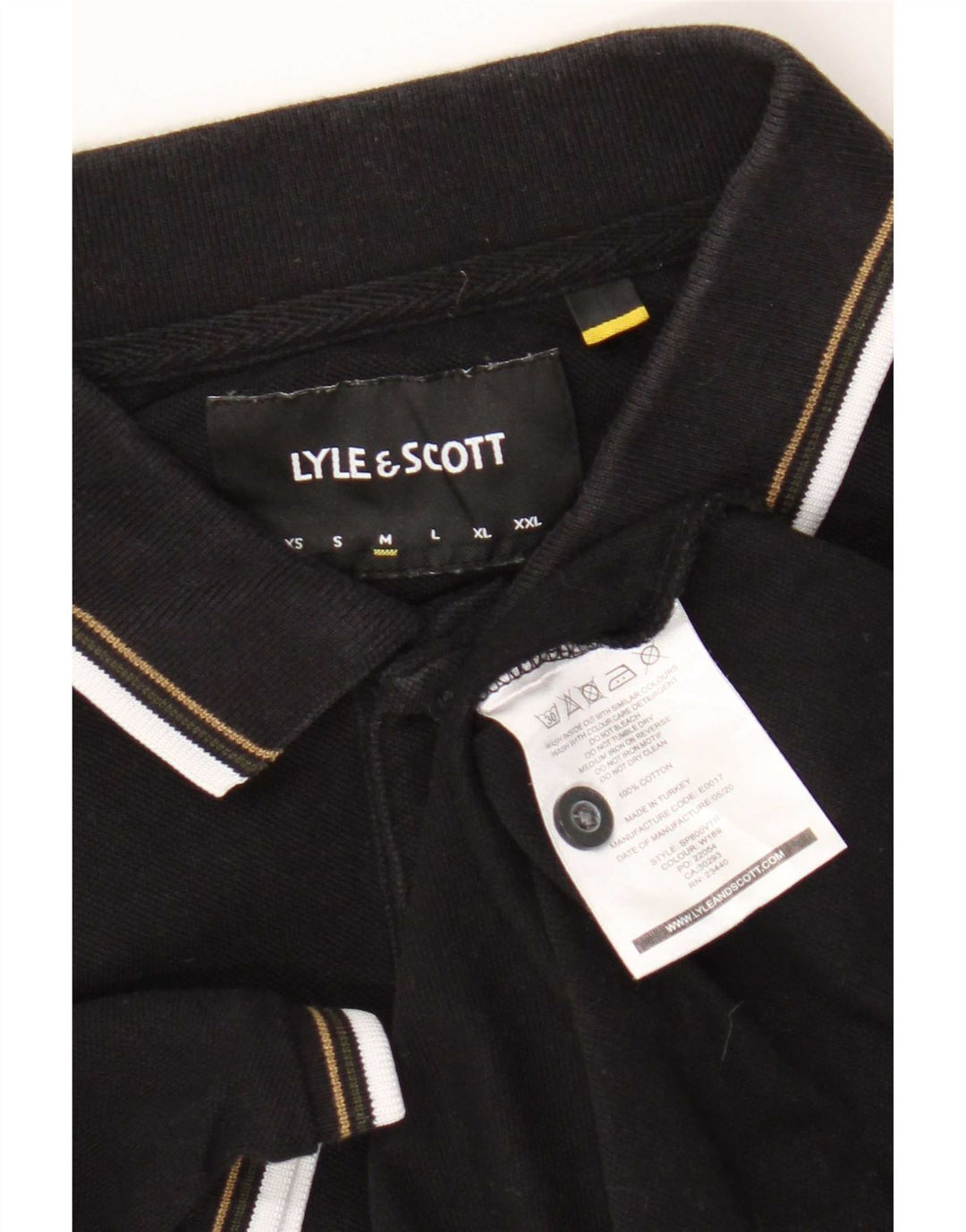 Ανδρικό πουκάμισο πόλο Lyle & Scott, μεσαίο μαύρο ριγέ βαμβακερό