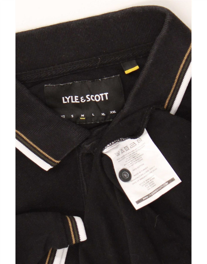 Ανδρικό πουκάμισο πόλο Lyle & Scott, μεσαίο μαύρο ριγέ βαμβακερό