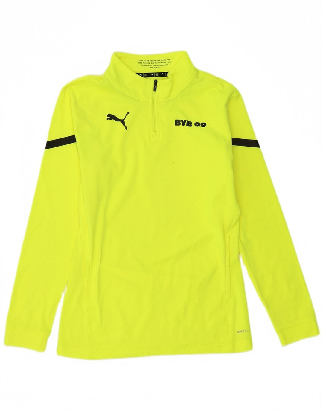 PUMA Mens BVB Dortmund Zip Neck Pullover Tracksuit Top Small Yellow