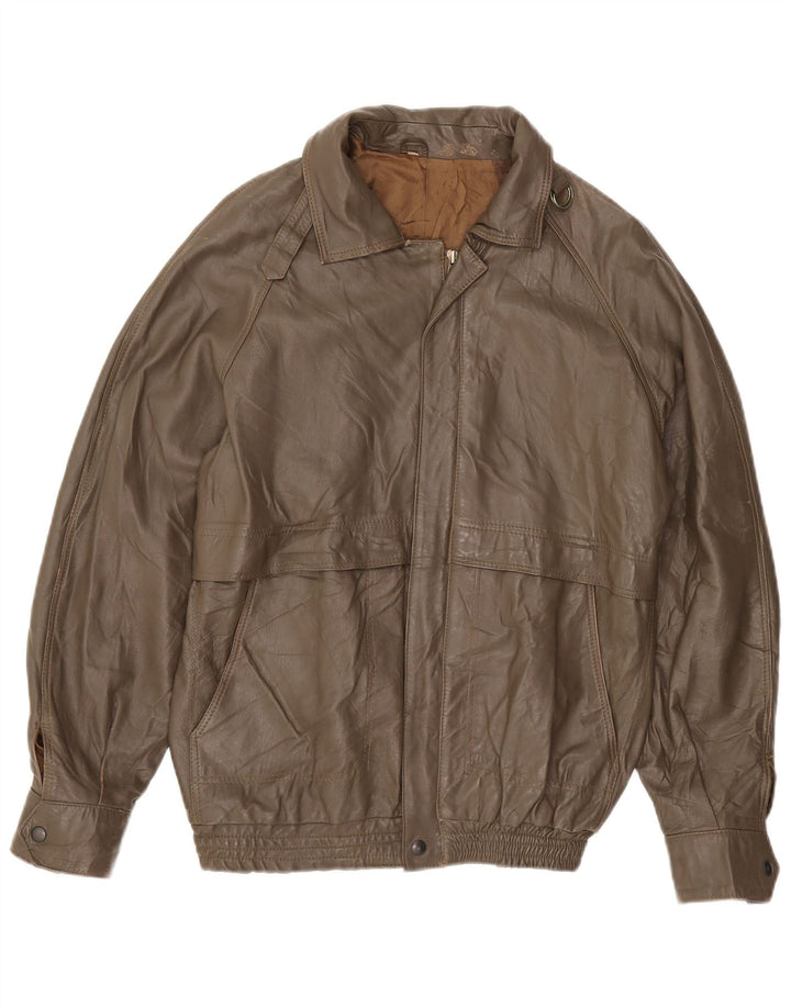 VINTAGE Ανδρικό Δερμάτινο Μπουφάν IT 48 Μεσαίο Καφέ