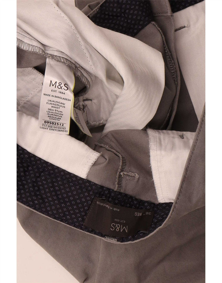 Ανδρικό σορτς Chino Marks & Spencer W36 μεγάλο γκρι βαμβακερό