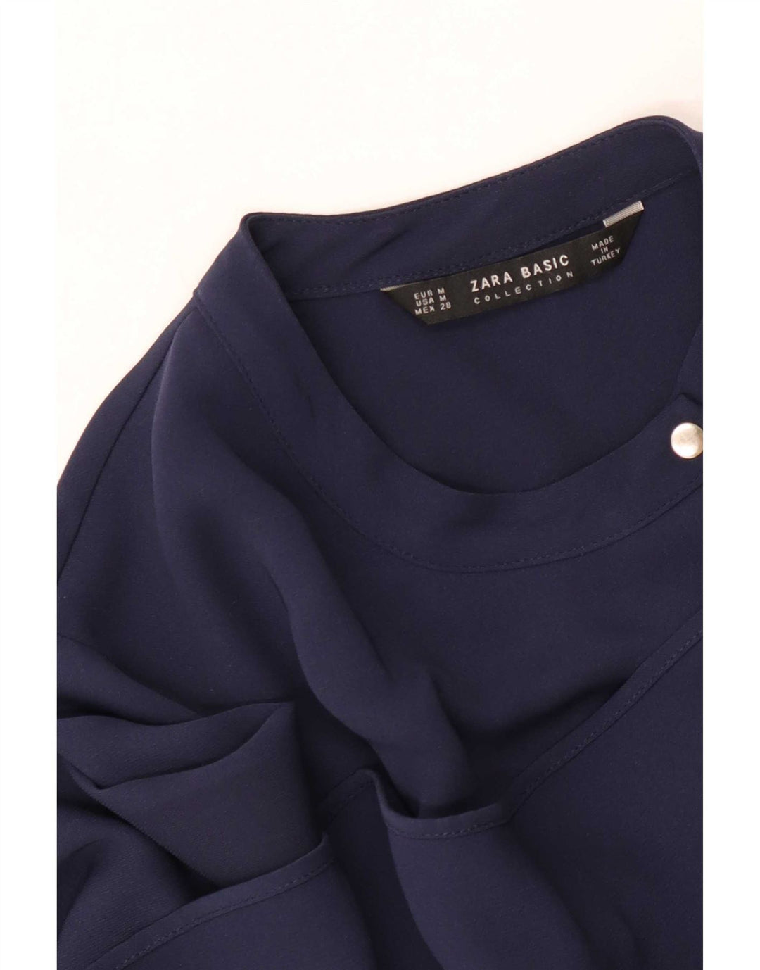Zara Γυναικεία μακρυμάνικη μπλούζα τοπ UK 12 Medium Navy Blue